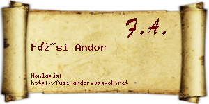 Füsi Andor névjegykártya