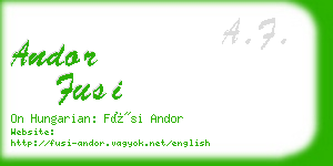 andor fusi business card